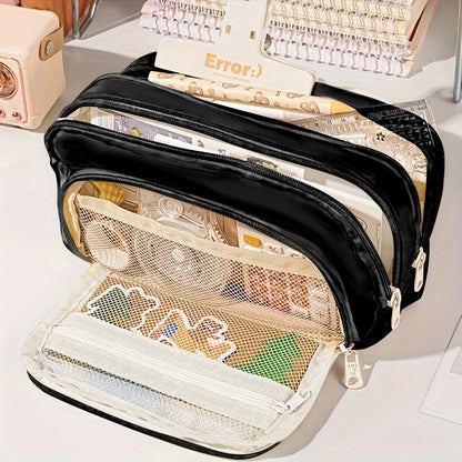 Cute Multi Layer Pencil Case Pouch, Large Capacity Pen Case Bag,Durable Stationery Storage Bag For Students, School&Office