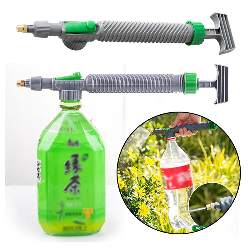 High Pressure Air Pump Manual Sprayer Adjustable Drink Bottle Spray Head Nozzle Garden Watering Tool Sprayer Agriculture Tools