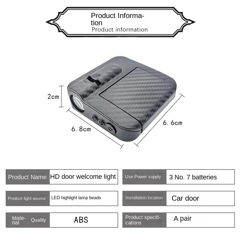 2pcs Car Logo Wireless Courtesy Car Door Projector LED Shadow Lights Lamp Car Accessories For Universal vehicle models