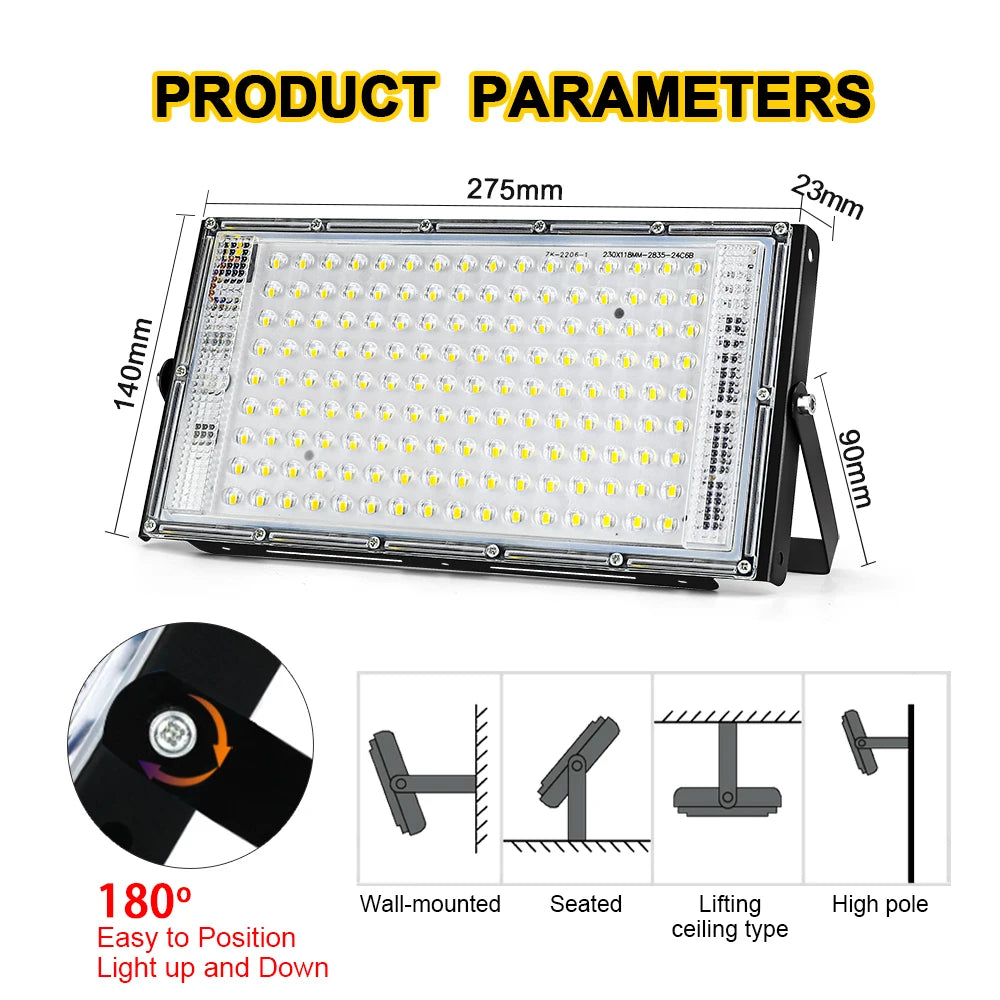 50W 100W 150W Led Flood Light IP65 Waterproof AC 220V Outdoor Floodlight Spotlight LED Reflector Street Lamp Wall Flood Lights