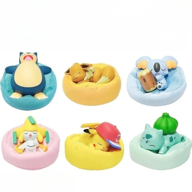 Pokemon Model Kit Anime Characters Figure Starry Dream Pikachu Bulbasaur Series Car Interior Hand Sleeping Position Toys Gifts