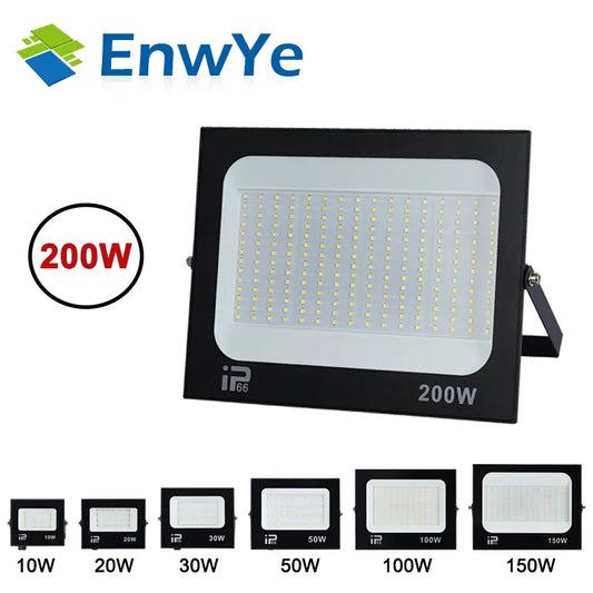 LED Flood Light Spotlight AC220V 100W 200W IP66 Waterproof LED Black Shell Garden Street Gate Wall Floodlights