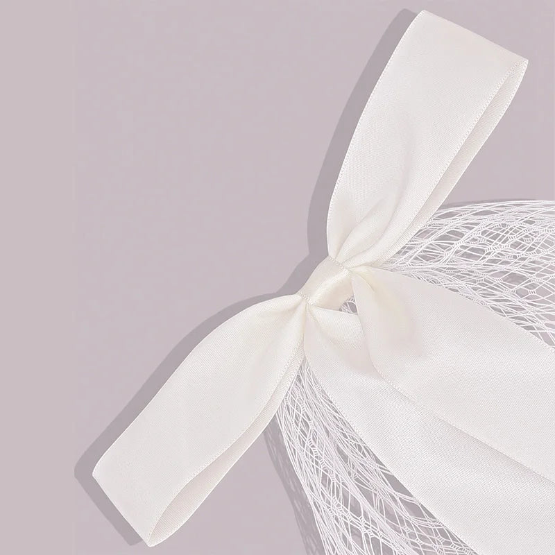 New Bridal Veil With Hair Clip Cute Bow White Ivory Tulle Wedding Veil for Bride Hairwear Jewelry Marriage Wedding Accessories