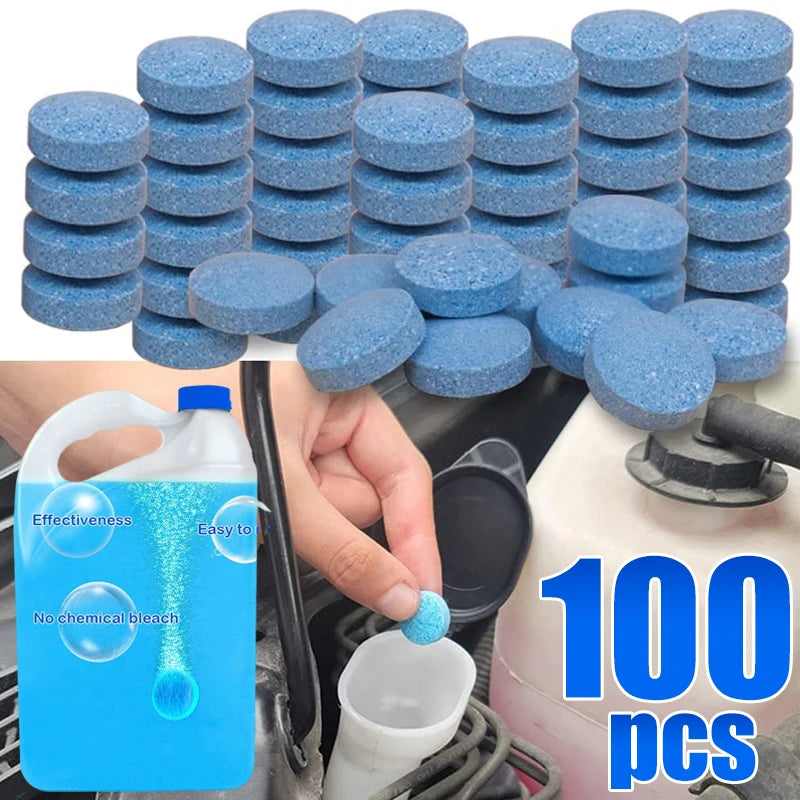 50/100PCs Solid Car Windshield Cleaners Effervescent Tablets Windscreen Window Glass Dust Wiper Car Wash Tool Car Accessories