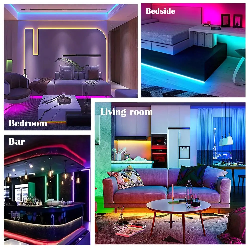 2M LED Light String 60 Leds Computer Desk DIY Backlight 24 Key Remote Control RGB Multicolor Tape Home Decoration Light Strip