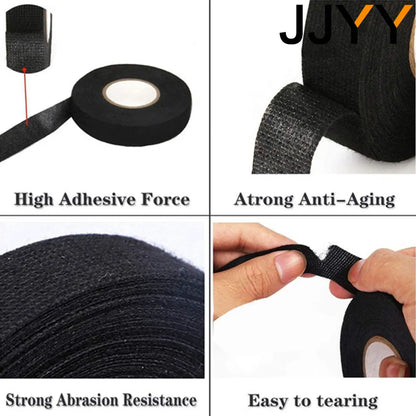 JJYY New Width 15mm*15M Electrical Insulation Tape Heat-resistant Wiring Harness PET Bundle Flame Retardant Tape