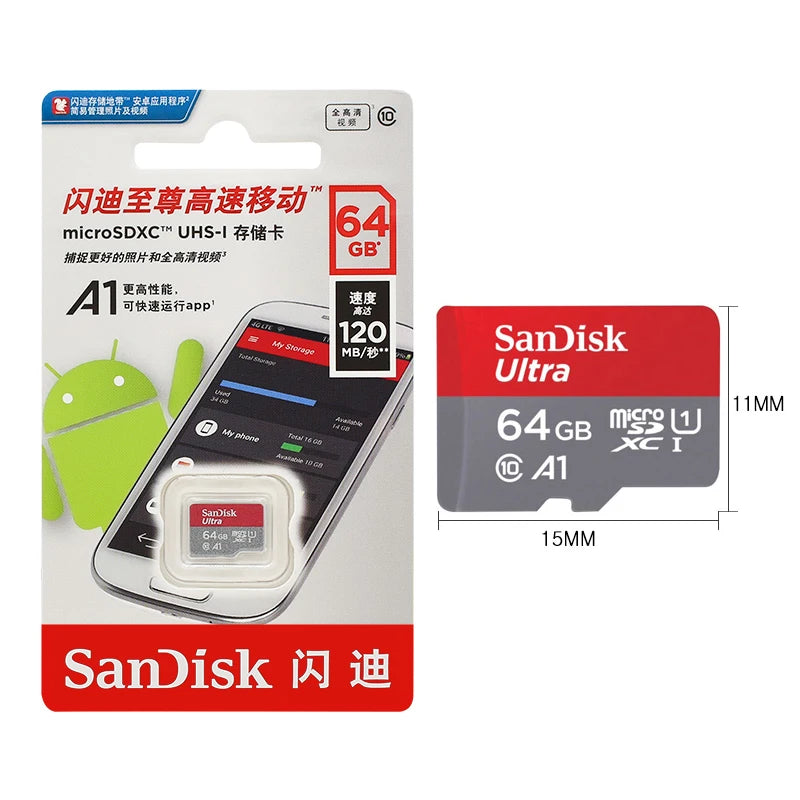 SanDisk Ultra Memory Card 256GB 128GB 64GB Micro sd Card 32GB  MicroSDHC  Class10 SD card 140MB  TF Card original sd memorycard