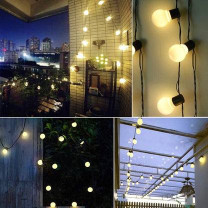 5/7/12M Led Globe Solar Fairy String Lights Christmas Garland Street Wedding Bulb Lamps Outdoor for Party Holiday Garden Patio