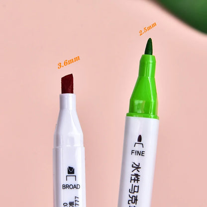 Children's Marker Set 12 24 36 48 Colors Double Ended Drawing Student Stationery Manga Painting School Art Supplies