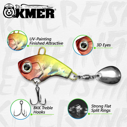 KMER V4 Fishing Lures Balancer Winter Jig Spinner Spinjig VIB Sinking Wobbler Hooks Pike Walleye Equipment Accessories Tackle