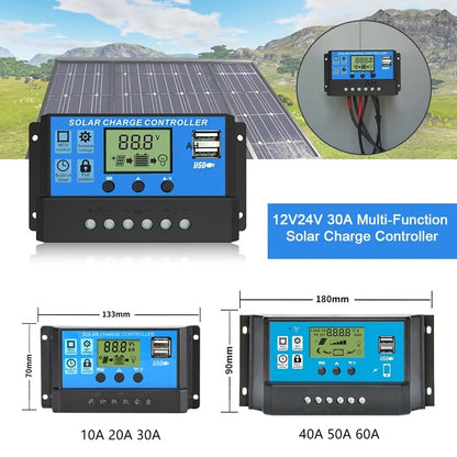 1000W Solar Panel 12V Solar Cell With 60A Controller Solar Charge for Phone RV Car MP3 PAD Charger Outdoor Battery Supply