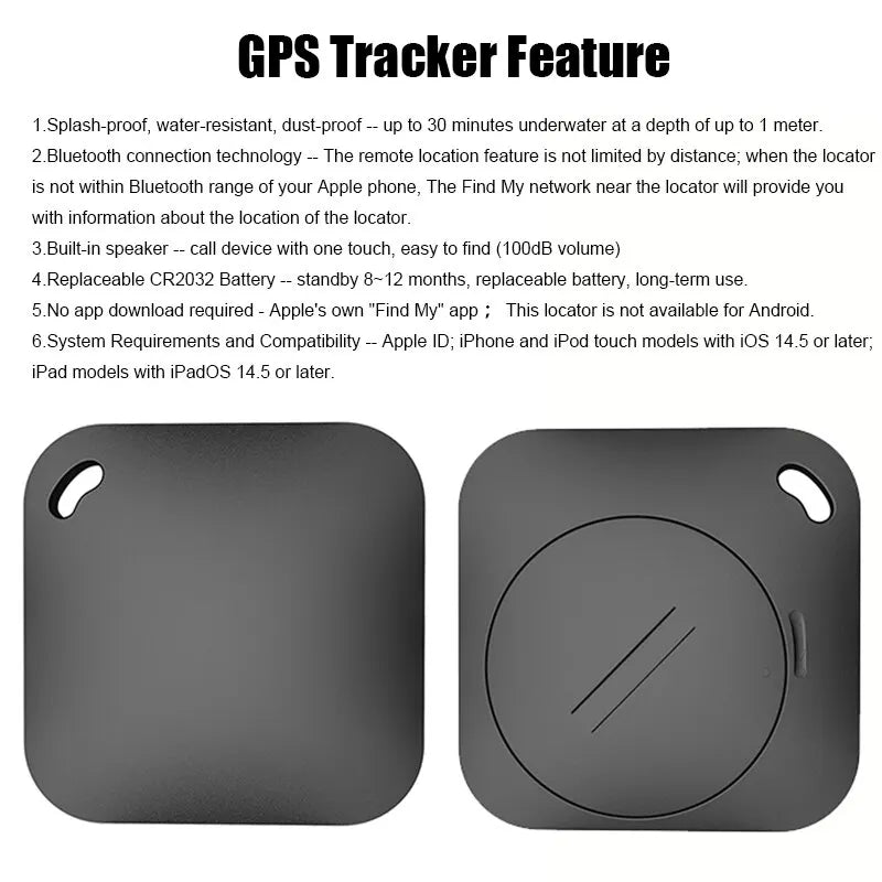 Smart Bluetooth GPS Tracker Work with Apple Find My APP ITag Anti Lost Reminder Device MFI Rated Locator Car Key Pet Kids Finder