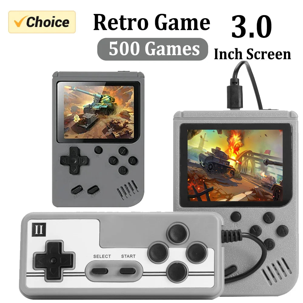 Retro Portable Mini Handheld Video Game Console 8 Bit 3.0 Inch Color LCD Kids Color Game Player Built in 500 Games