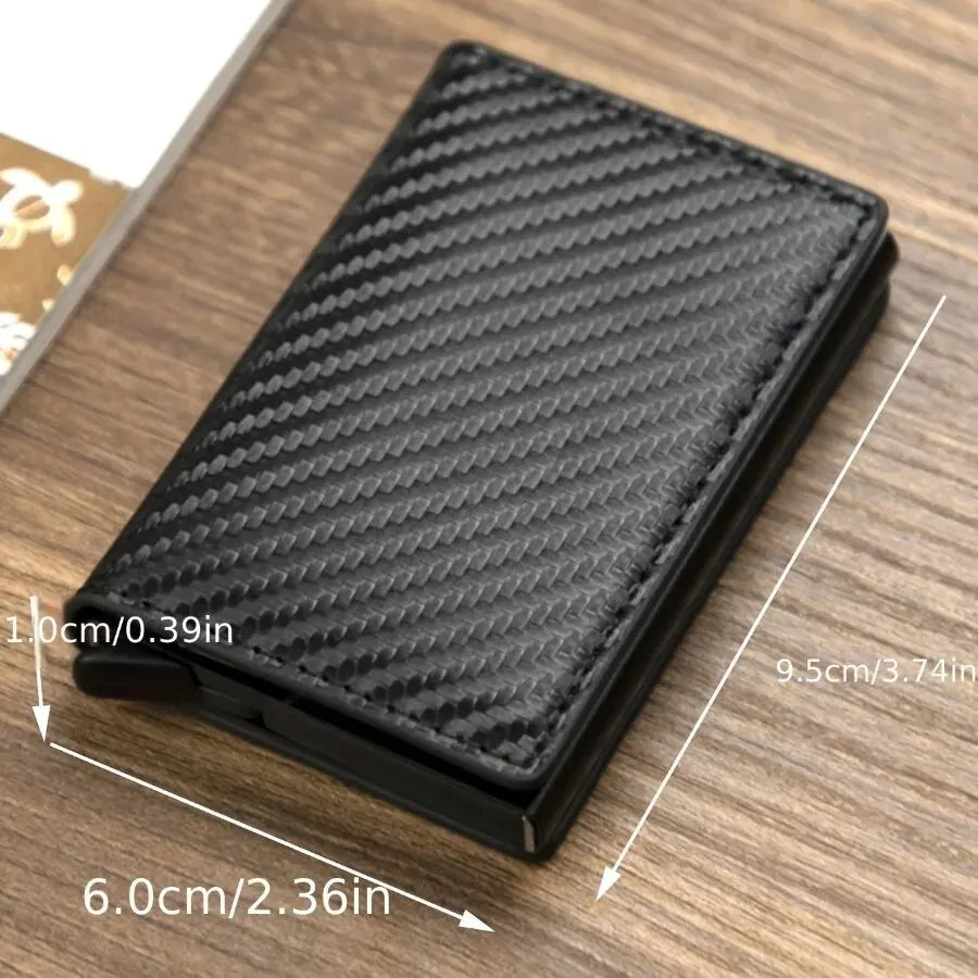 Credit Card Holder Men Wallet RFID Aluminium Box Bank PU Leather Wallets With Money Clip Designer Anti-theft Wallet Card Holder