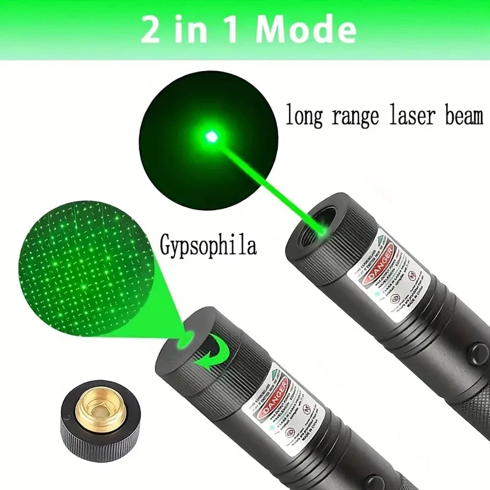 USB Rechargeable Laser light, Suitable For Outdoor Hunting, Hiking, Camping, Long-distance Laser Beam, Green Laser Flashlight