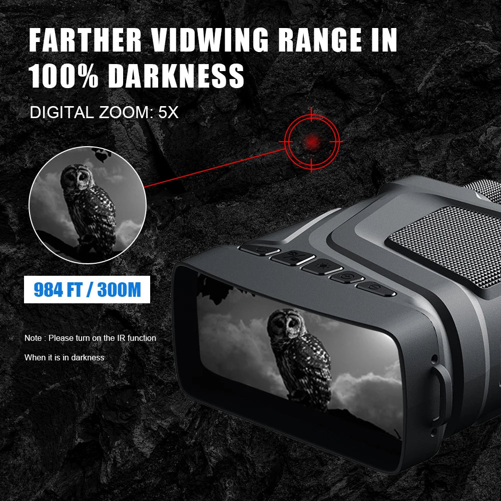 R12 5X Zoom Digital Infrared Night Vision Binocular Telescope for Hunting Camping Professional 300M Night Vision Device