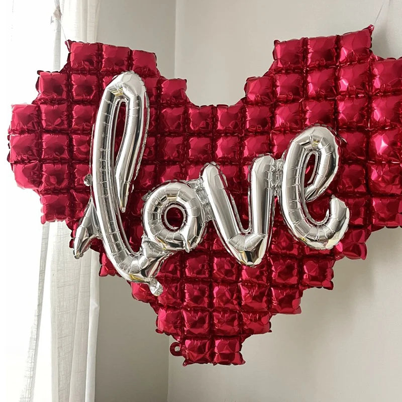 Heart Shaped Background Wall Foil Balloon Love Letter Balloons for Wedding Party Happy Valentines Day Home Decoration Supplies