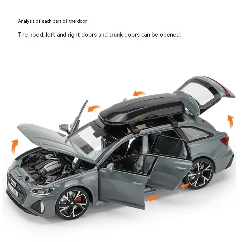 1:32 RS6 Model Car, Black Edition: Customized for Kids Realistic Simulation, Diecast Metal, Perfect Gift for Boys