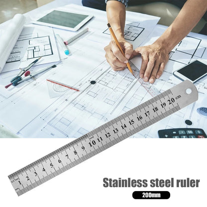 150mm/500mm Metal Scale Stainless Steel Straight Ruler Measuring Stationery Drafting Accessory Hand Tool School Office Supplies