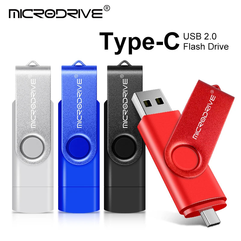 Metal OTG 2 IN 1 Type C pen drive 128GB usb memory stick 4GB 8GB 32GB 64GB 128GB cle usb cle usb flash drive memoria usb