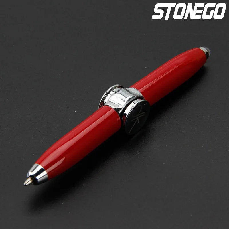 STONEGO Relieve Stress Spinner Pen Gyroscope Decompression Light Ball Pen Shape Finger Gyro Writing Pen