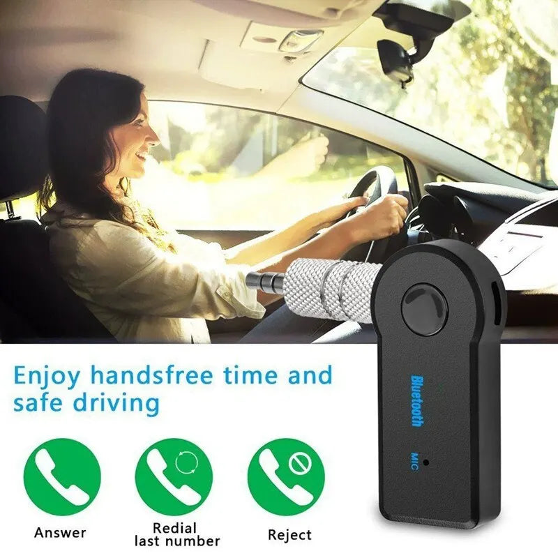 2 In 1 Wireless Bluetooth 5.0 Transceiver Adapter 3.5mm Car Music Audio AUX Car Bluetooth Receiver Bluetooth Adapter for PC