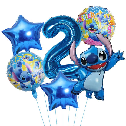 6pcs Disney Lilo & Stitch Party Balloons Stitch 32" Number Balloon set Baby Shower Birthday Party Decorations Kids Toy Gifts