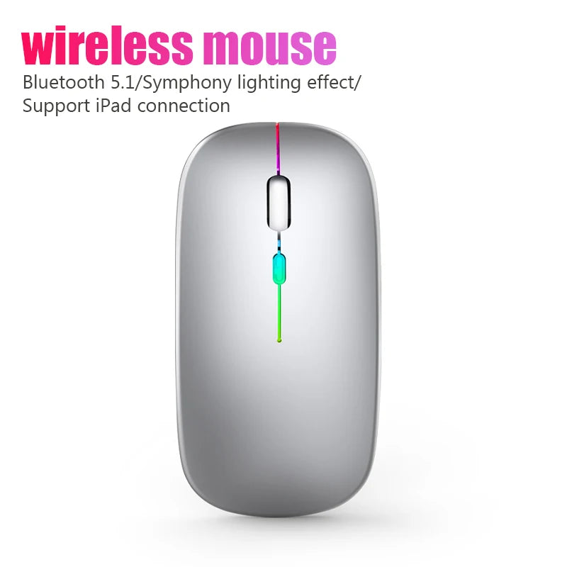 2.4G Wireless Mouse RGB Rechargeable Bluetooth Mice Wireless Computer Mause LED Backlit Ergonomic Gaming Mouse for Laptop PC