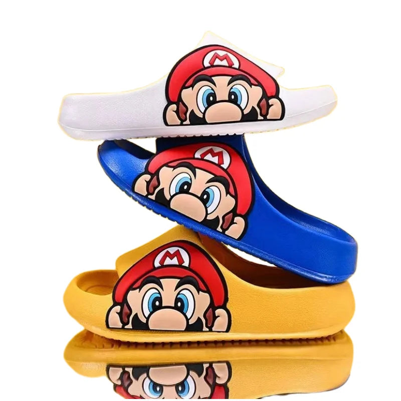 Super Mario summer cartoon slippers cute and comfortable boys and girls bathroom breathable non-slip shoes outer wear slippers