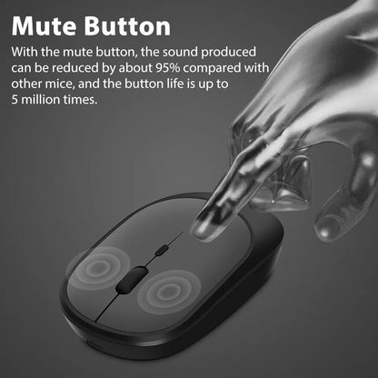 Wireless Mouse Rechargeable Mouse Gamer Dual Modes Bluetooth-compatible 2.4G USB Mute Mice For Laptop Pad Tablet Macbook Mause