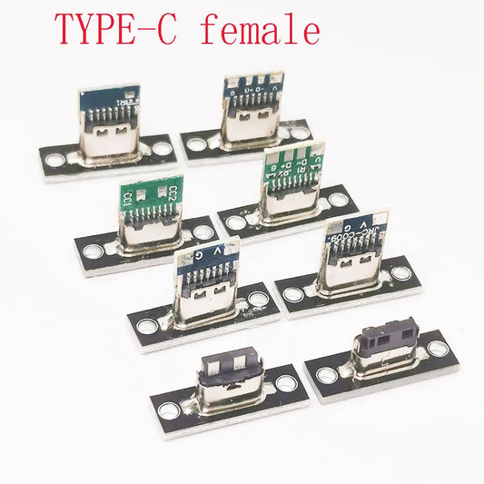 1-10pcs USB 3.1 Type C Socket With Screw fixing plate Type-C USB Jack 3.1 Type-C 2Pin 4Pin 5Pin 6Pin Female Connector Jack