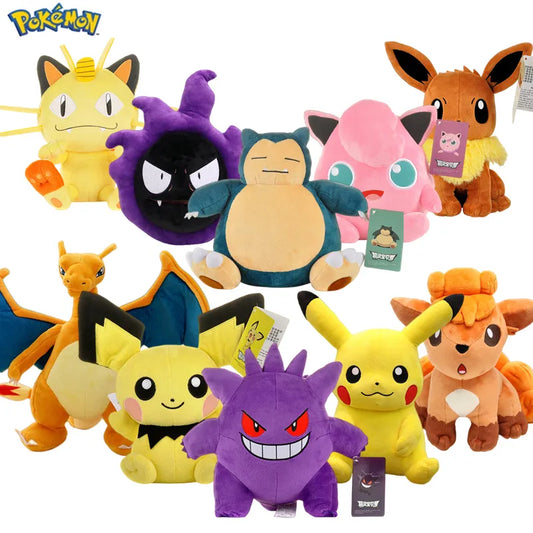 POKEMON Original Plush Toy Gengar Pikachu Charizard Genuine Plush Doll Soft Kawaii Cute Cartoon Piplup Toys for Kids Gift