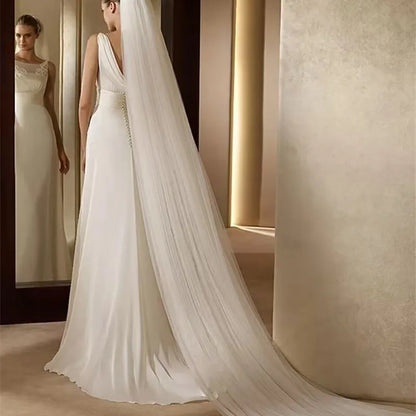 Elegant Bridal Veil with Comb 3 Meter 1 Layer/2 Layer/3 layer White Ivory Simple Bride Cathedral Veils Wedding Accessories