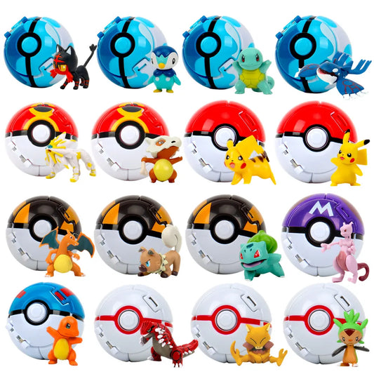 21 Styles Pokemon Elf Ball Anime Figure Pikachu Charizard Pocket Monster Variant Pokemon Elf Ball Toy Action Model Gift