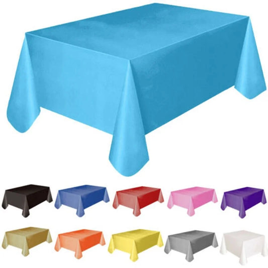 137x183cm Disposable Solid Color Tablecloth Birthday Party Wedding Christmas Table Cover Wipe Covers Rectangle Desk Cloth Decor