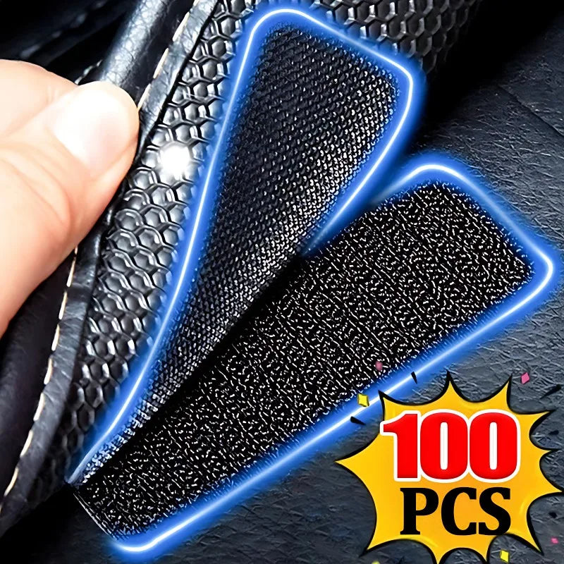 100/2pcs Carpet Fixing Stickers Double Faced High Adhesive Car Carpet Fixed Patches Home Floor Foot Mats Anti Skid Grip Tapes