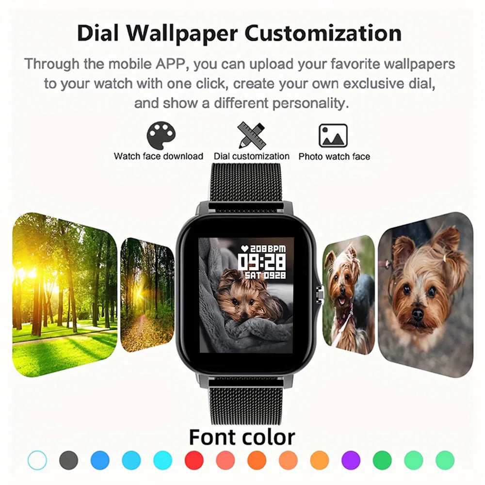 2023 NEW SmartWatch Android Phone 1.44" Color Screen Full Touch Custom Dial Smart Watch Women Bluetooth Call Smart Watch Men