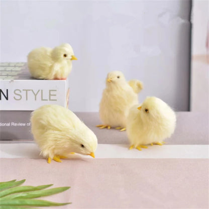 Realistic Chick Decoration Animal Doll Simulation Chick for Children Cognition Chicken Model Sound Soft Plush Toy Easter Gift